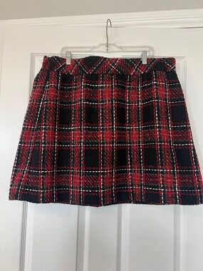 Penningtons Red and Black Plaid Mini Skirt